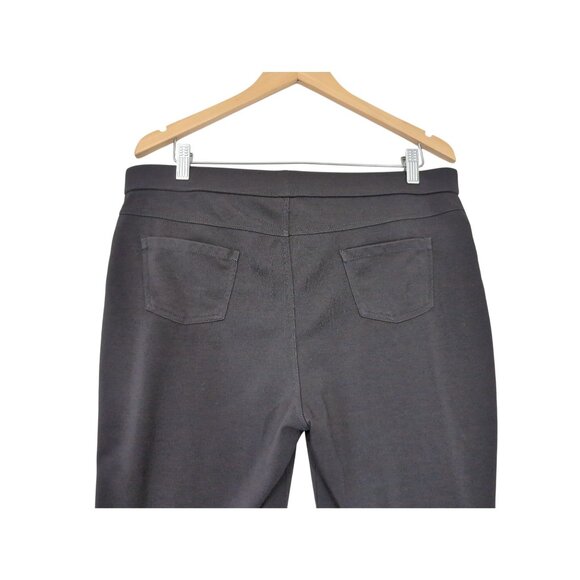 Susan Graver Milano Knit Jean Style Pull On Pants Womens L Petite Black Stretch - Picture 4 of 10